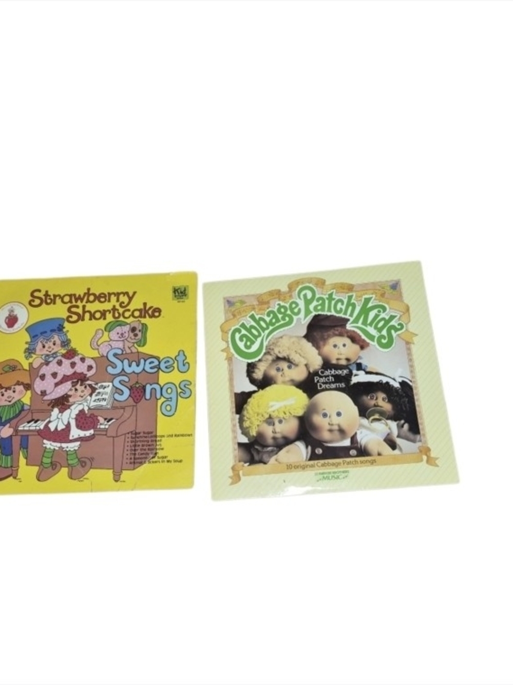 Strawberry Shortcake and Cabbage Patch Kids 1980s vinyl records Untested.